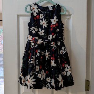 Kids Floral Sateen Dress, Size 4